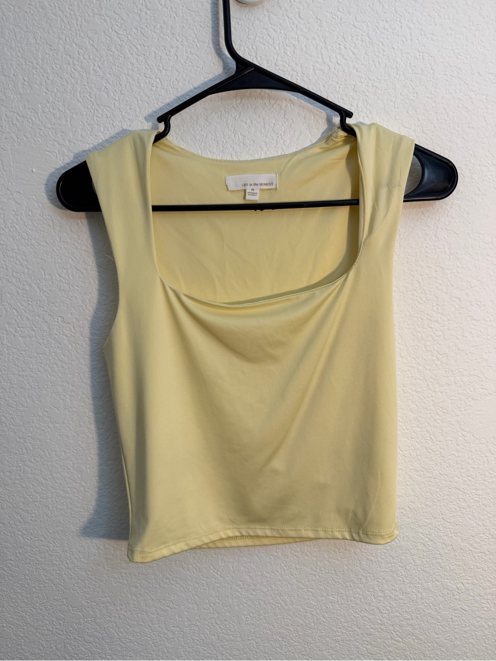 Square Neck Pale Yellow Tank Top by Life in Progress